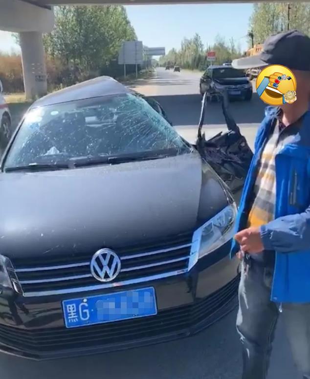 大众朗逸遭大货车侧面碰撞网友这下都不用中保研测试了