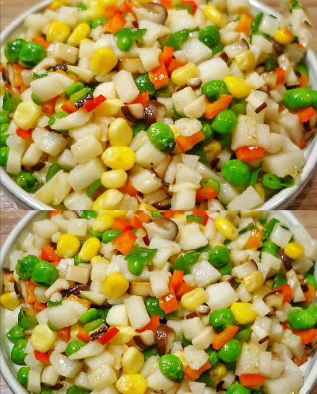 清炒五彩时蔬,节后减肥餐吃起来,美味饱腹