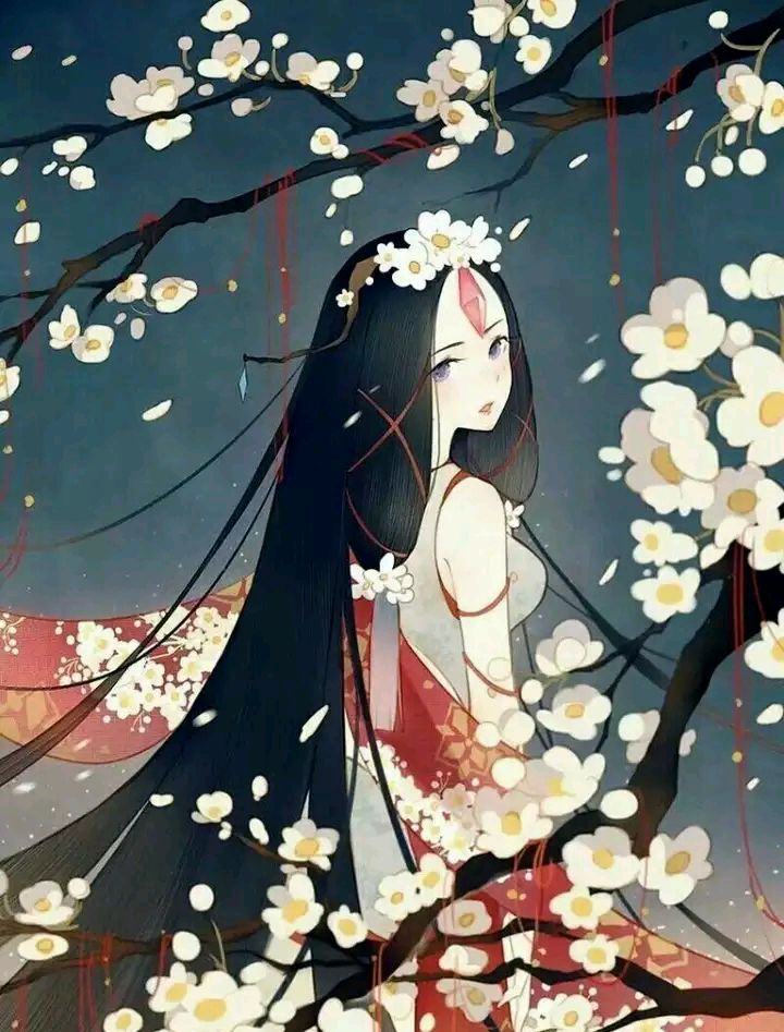 唯美古风手绘插画壁纸花开花落与子相守山长水阔与子同游