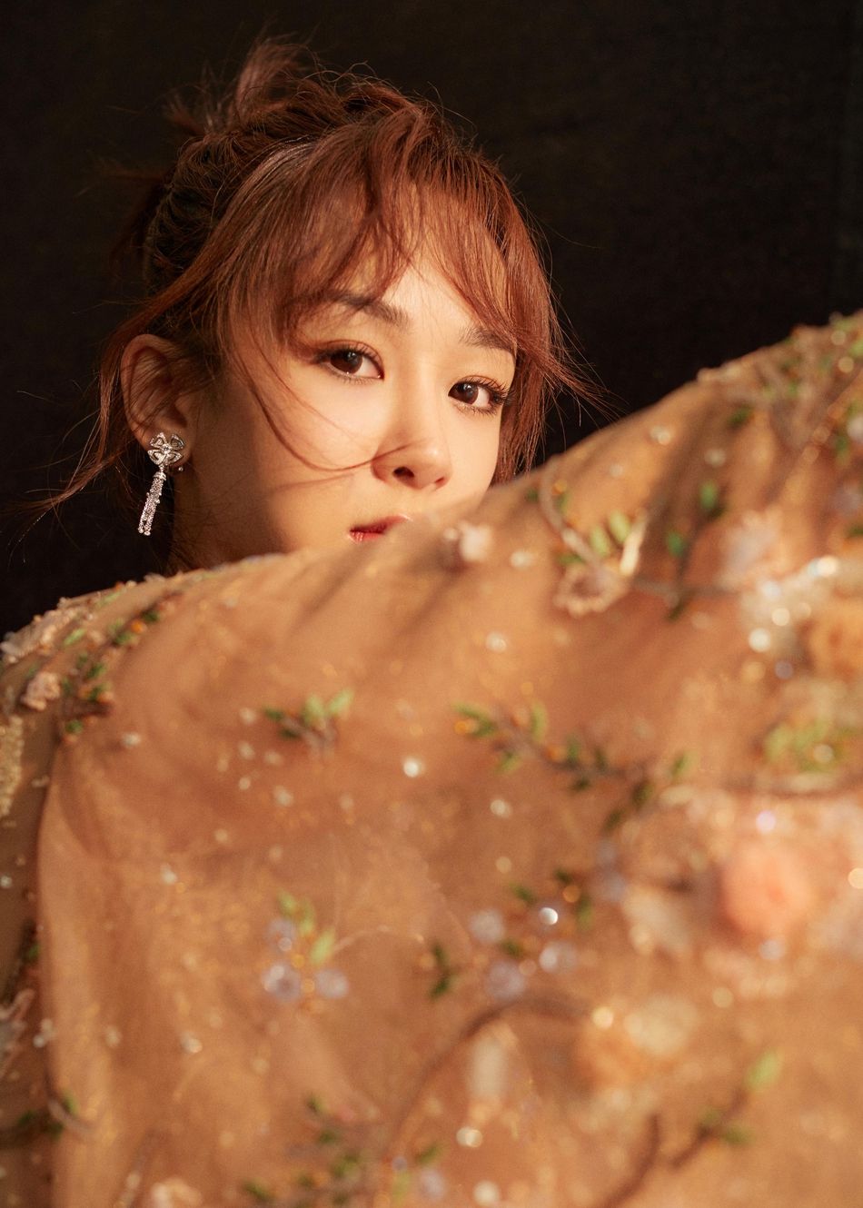 2018微博之夜红毯辣评杨紫裸色刺绣纱裙仙气飘飘