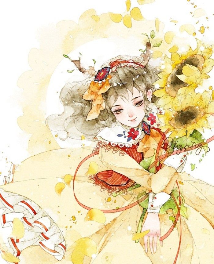 佛系少女|插画师清茗作品:小清新的画风,有一种纯净美,很赞!