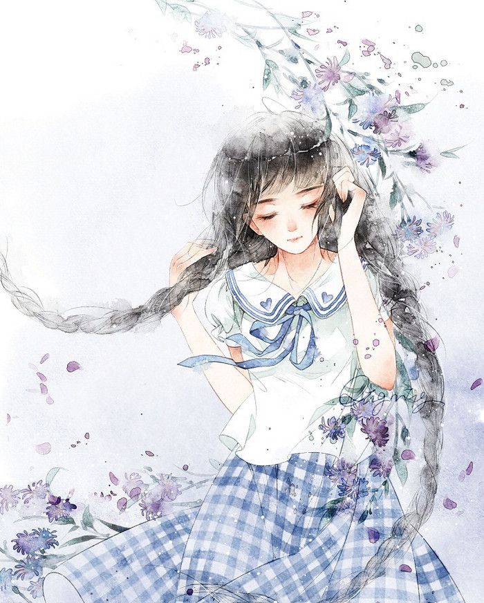 佛系少女|插画师清茗作品:小清新的画风,有一种纯净美,很赞!