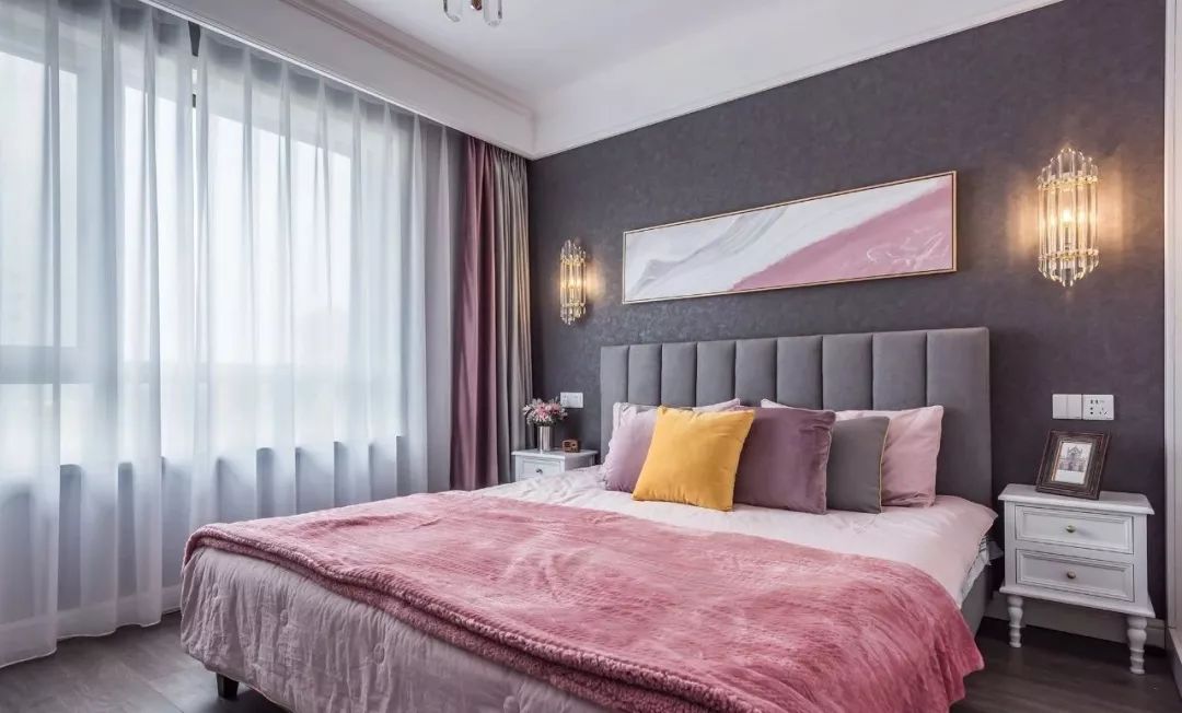 轻奢风三居,充满活力和温馨的婚房设计!