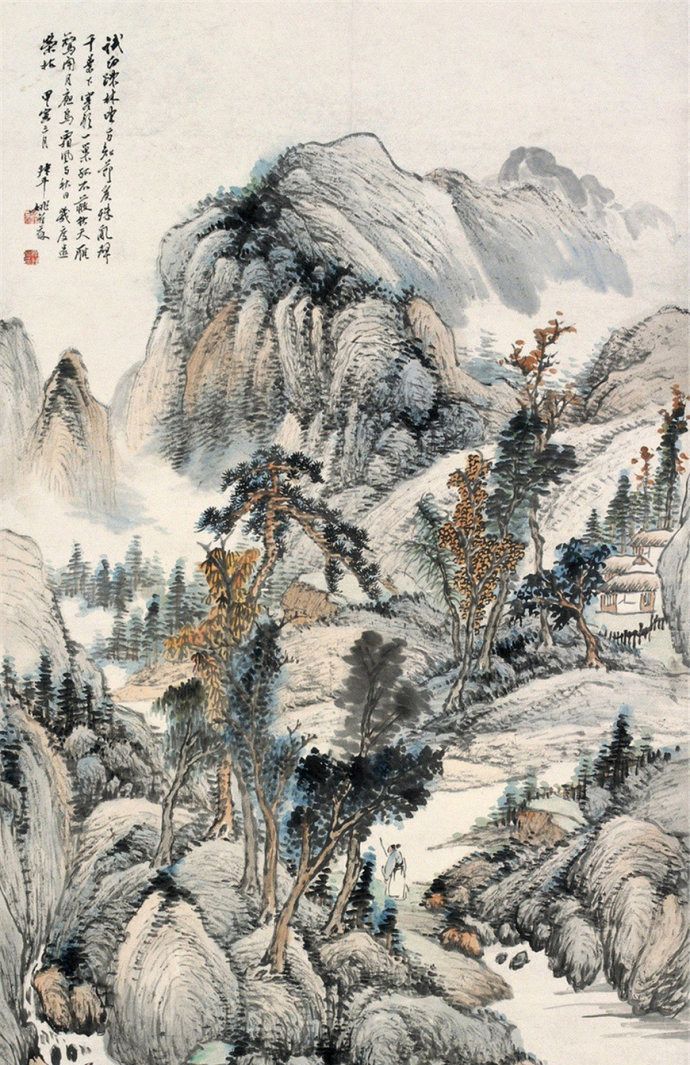 清末民初画家姚叔平山水画作品欣赏