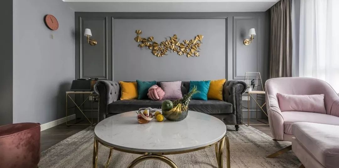 轻奢风三居,充满活力和温馨的婚房设计!