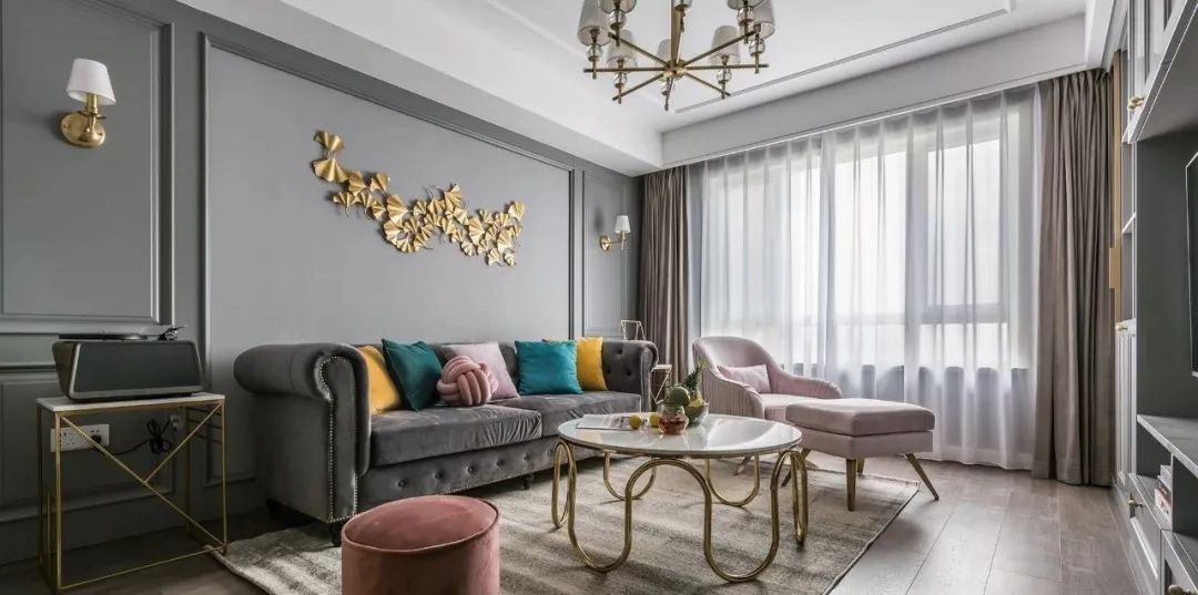 轻奢风三居,充满活力和温馨的婚房设计!