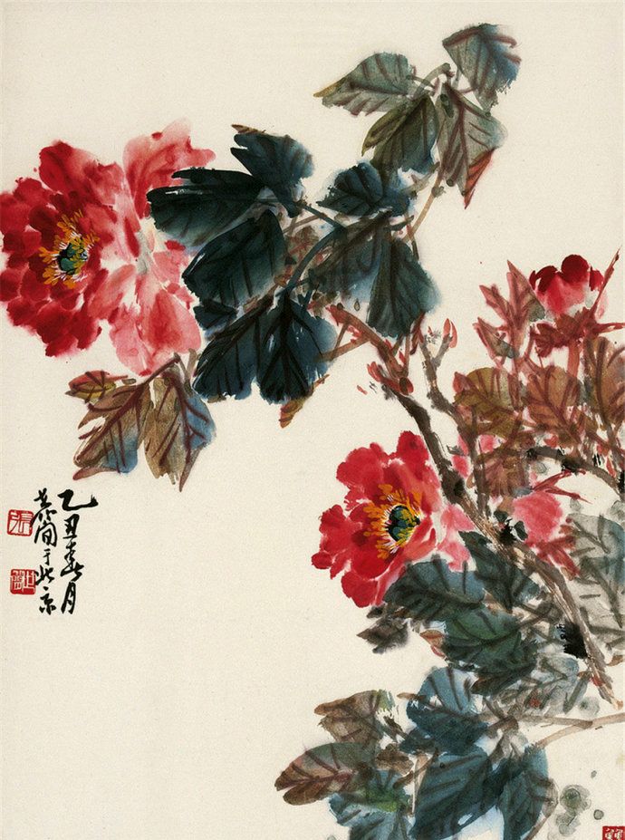 近现代画坛浙派大家吴茀之写意花卉作品欣赏