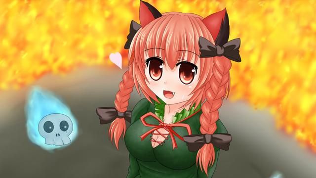 东方project火焰猫燐壁纸 东方project火焰猫燐壁纸