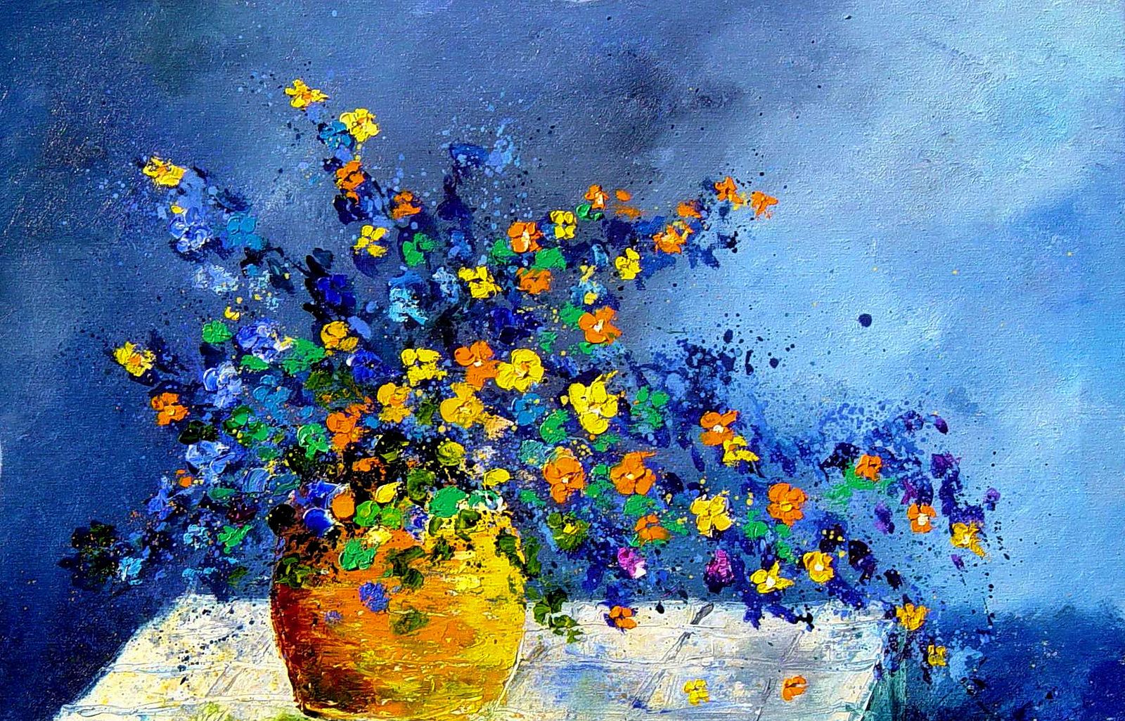 行云流水,天马行空,无拘无束:比利时艺术家波尔花卉油画精选