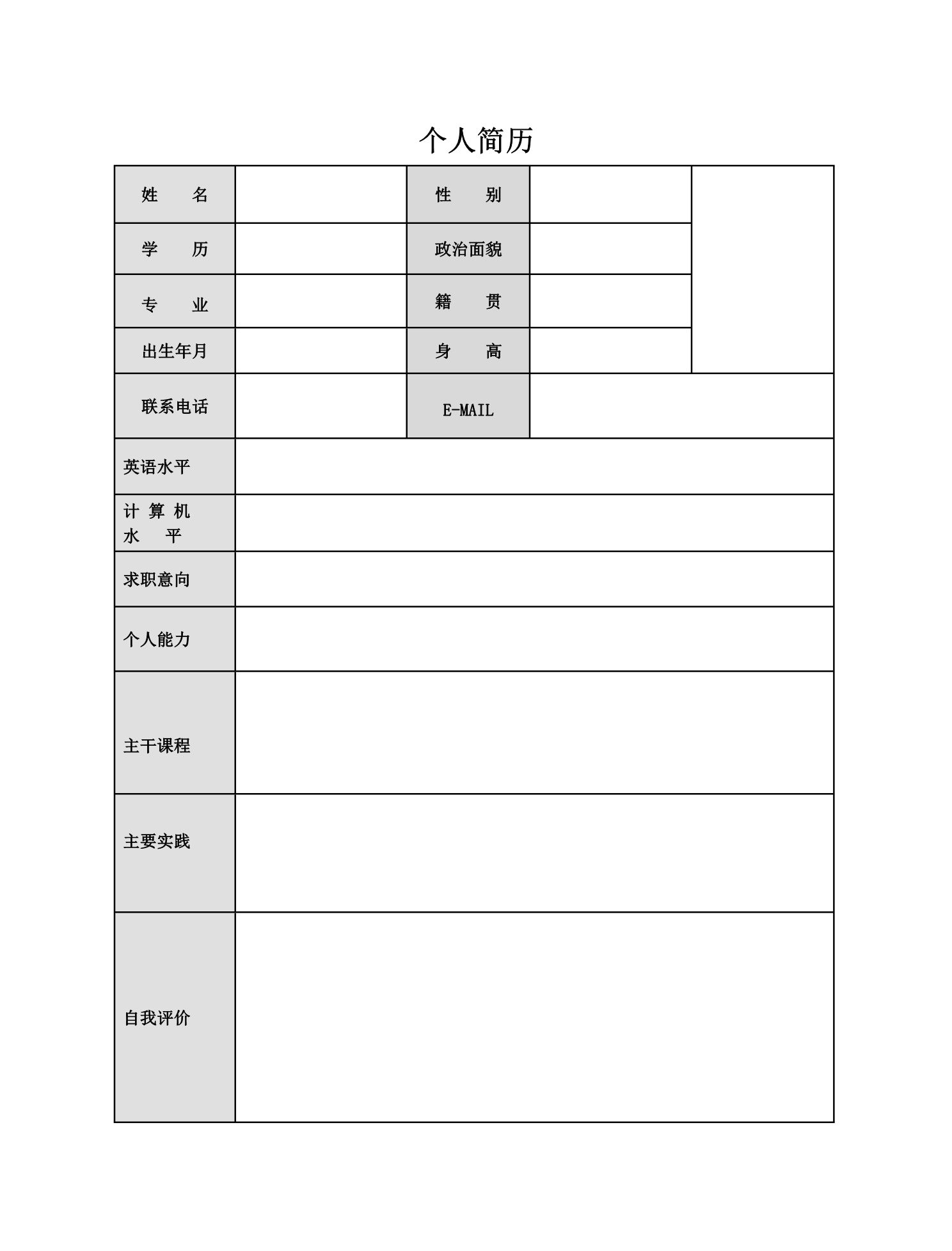 招聘经理免费分享-求职简历模板,word应聘表格