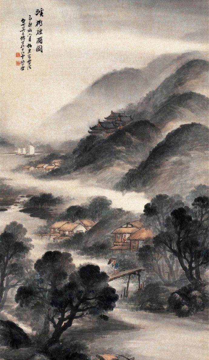 烟云雾岚墨韵淋漓清末民初吴石仙山水画作品欣赏