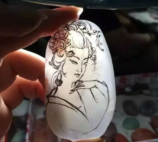 难得一见的玉雕美女手稿,每一幅都是那么的楚楚动人,值得收藏