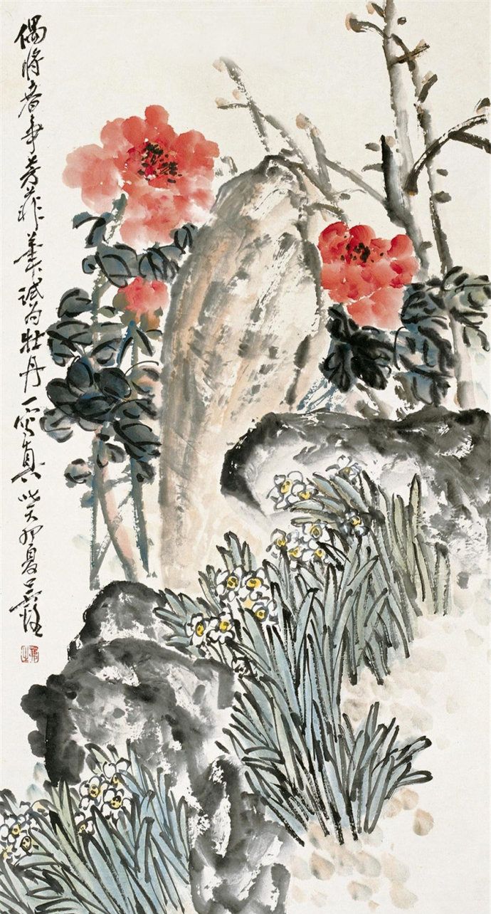 近现代画坛浙派大家吴茀之写意花卉作品欣赏