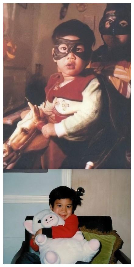 之前,容祖儿在社交网上晒出自己的童年照,配文:"文物出土.