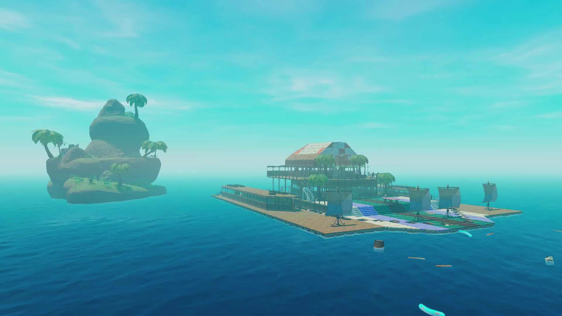 木筏求生联机144师傅逼迫我把大炮当成箭靶射击太狠毒了