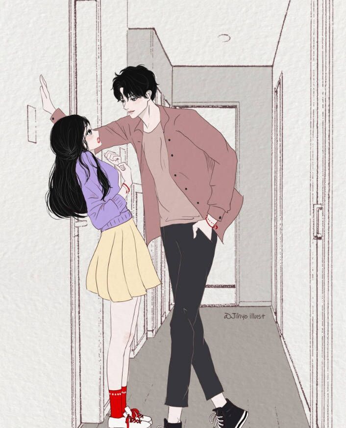 温馨又浪漫的情侣插画甜蜜满满的爱情看了很想谈恋爱的那种