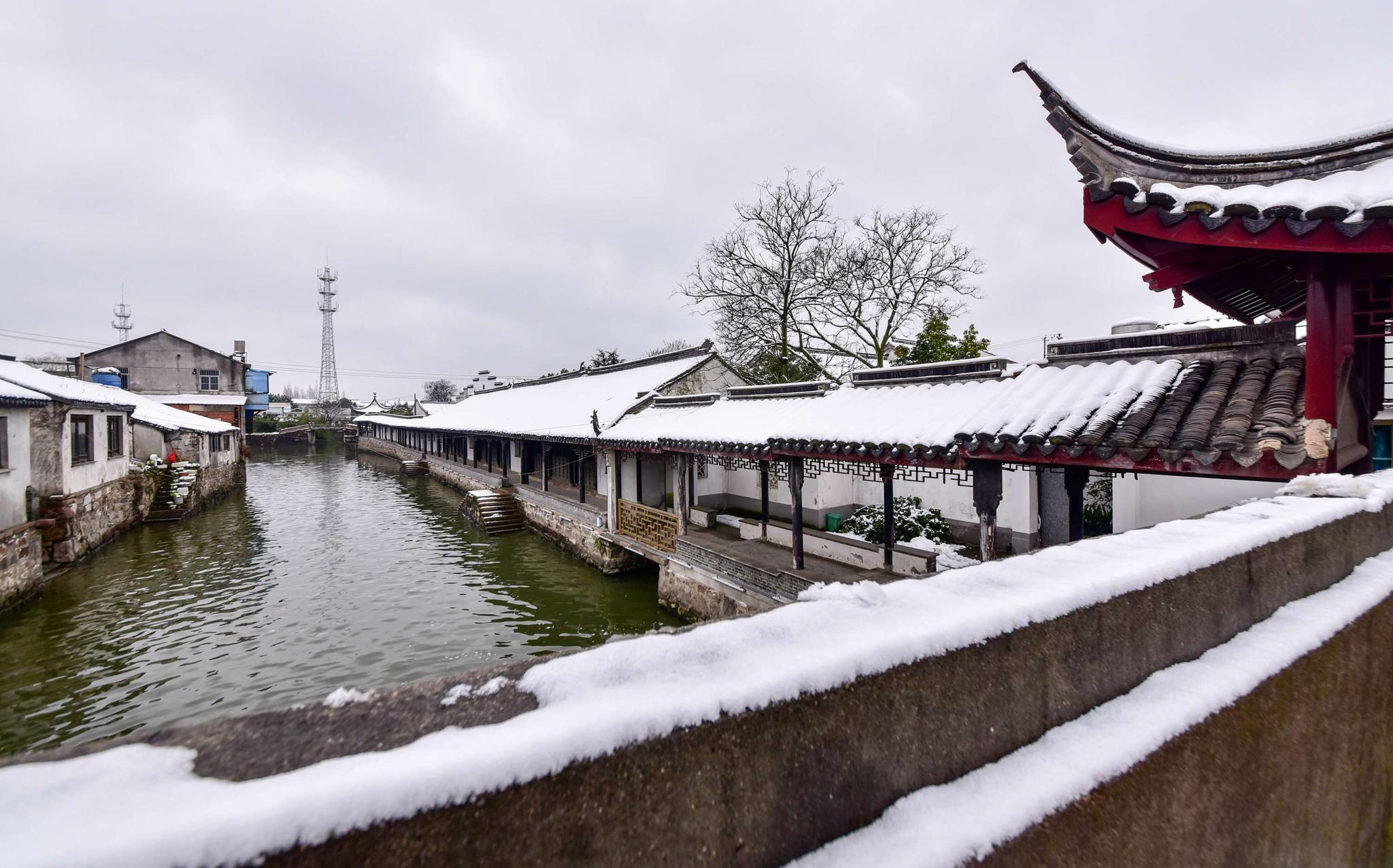 雪后古镇严家桥随拍 无锡锡山区羊尖镇