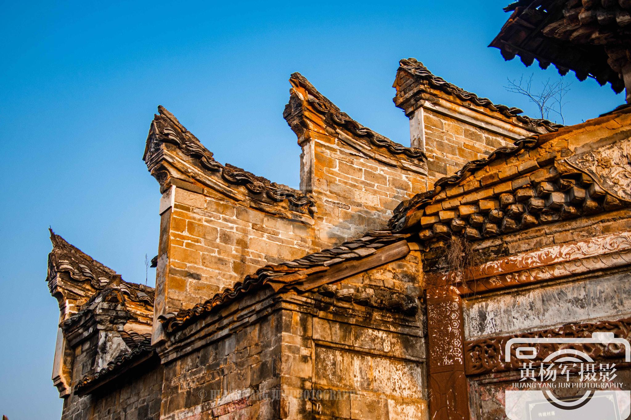 江西兴国县东韶古村青砖马头墙的老屋客家乡村历史古韵很浓郁