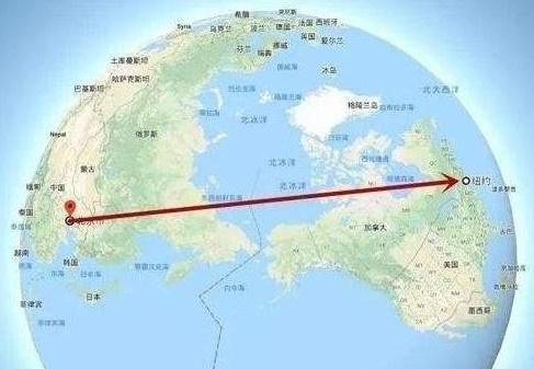 北京飞纽约航线图图片