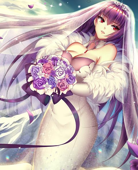 命运冠位指定5张美图壁纸推荐斯卡哈穿着一件洁白的婚礼服