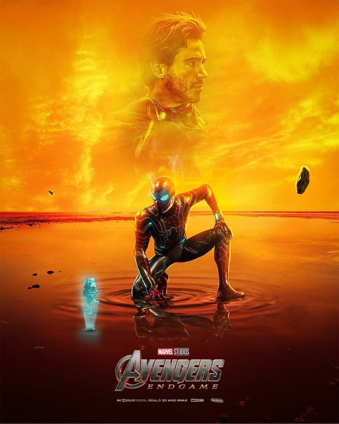 复联4海报,灭霸卸甲归田,钢铁侠战死