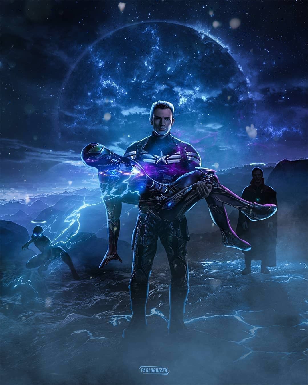 复联4海报,灭霸卸甲归田,钢铁侠战死