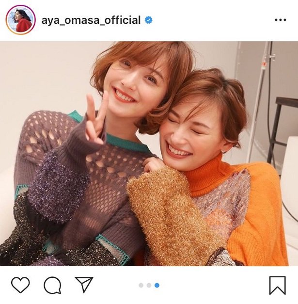 佐佐木希&大政绚的双人合照 粉丝们欢呼太美了我爱你美女姐妹