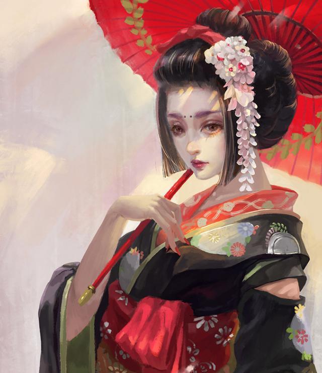 二次元和风美图欣赏:身穿华丽和服,魅力十足,仪态万千的小姑娘