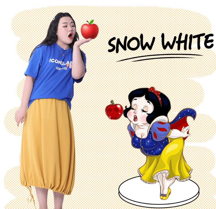 假如迪士尼公主"以胖为美",白雪公主发福,肥宅自拍人间真实!