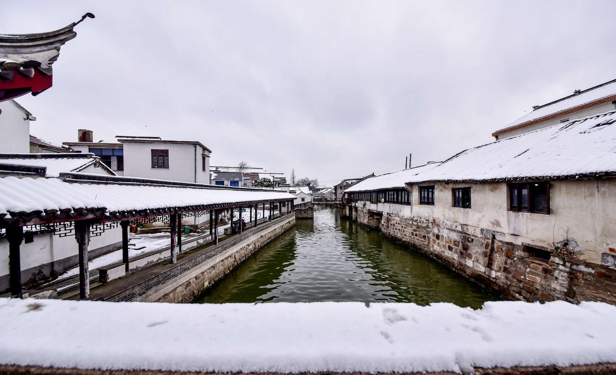 雪后古镇严家桥随拍 无锡锡山区羊尖镇