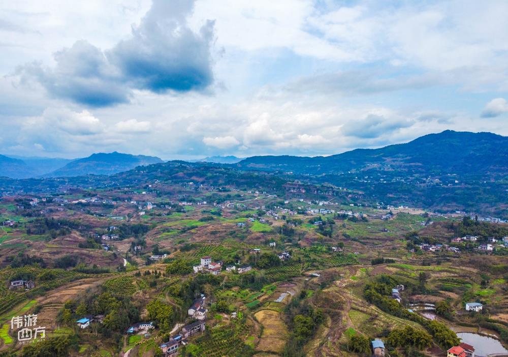 无人机航拍重庆开州临江镇美丽乡村入画来