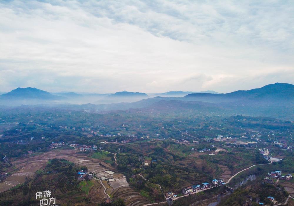 无人机航拍重庆开州临江镇美丽乡村入画来