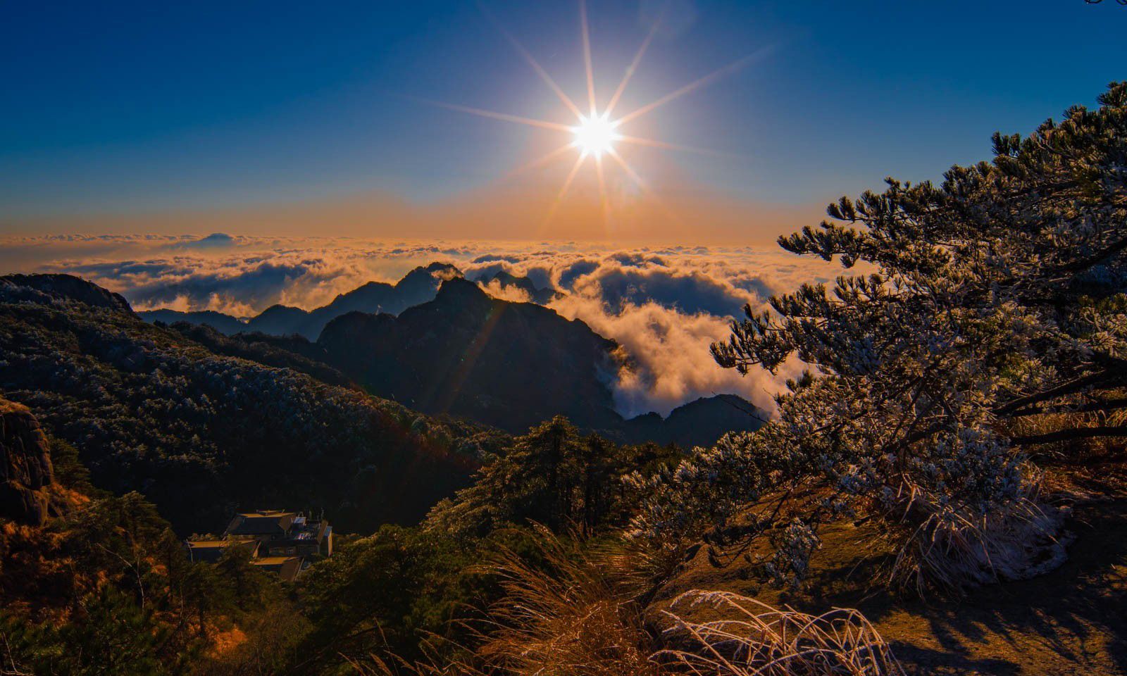 风光摄影:黄山日落