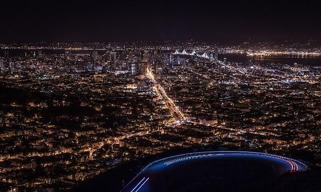 每座城市 都会有一个欣赏城市夜景的地方 旧金山应该就是双子峰 高清图集 新浪网