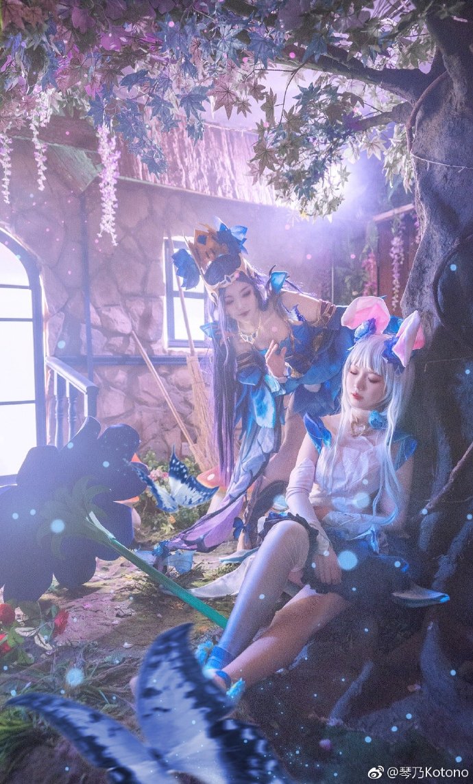 王者荣耀貂蝉逐梦之夏公孙离花间舞cos两位绝色姐妹啊