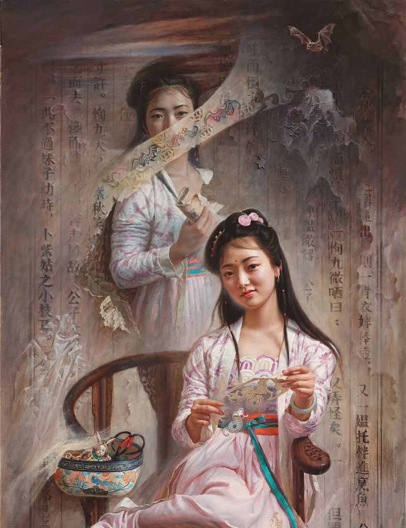 白秋练聊斋油画作品 —— 丑狐聊斋油画作品 —— 葛巾聊斋油画作品