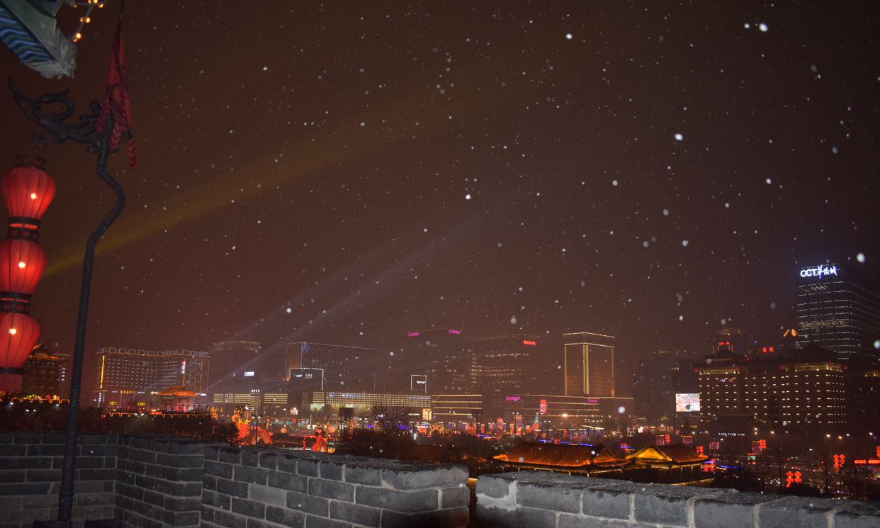 西安冬季夜景图片