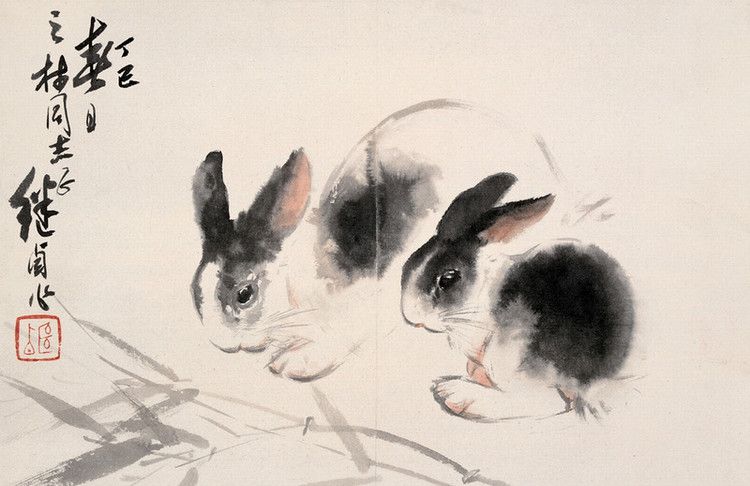 位画家,画起动物来朴实简练形神兼备,刘继卤被称为中国最会画兔子的人