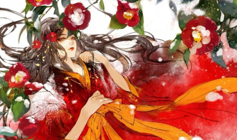 古风红衣女子手机壁纸,你红衣妩媚,却挡不住眼中的忧伤