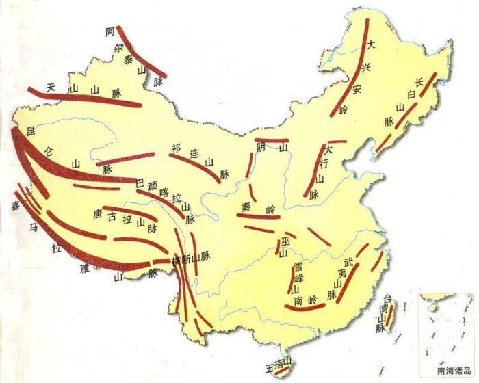 中国山脉城市地图图片