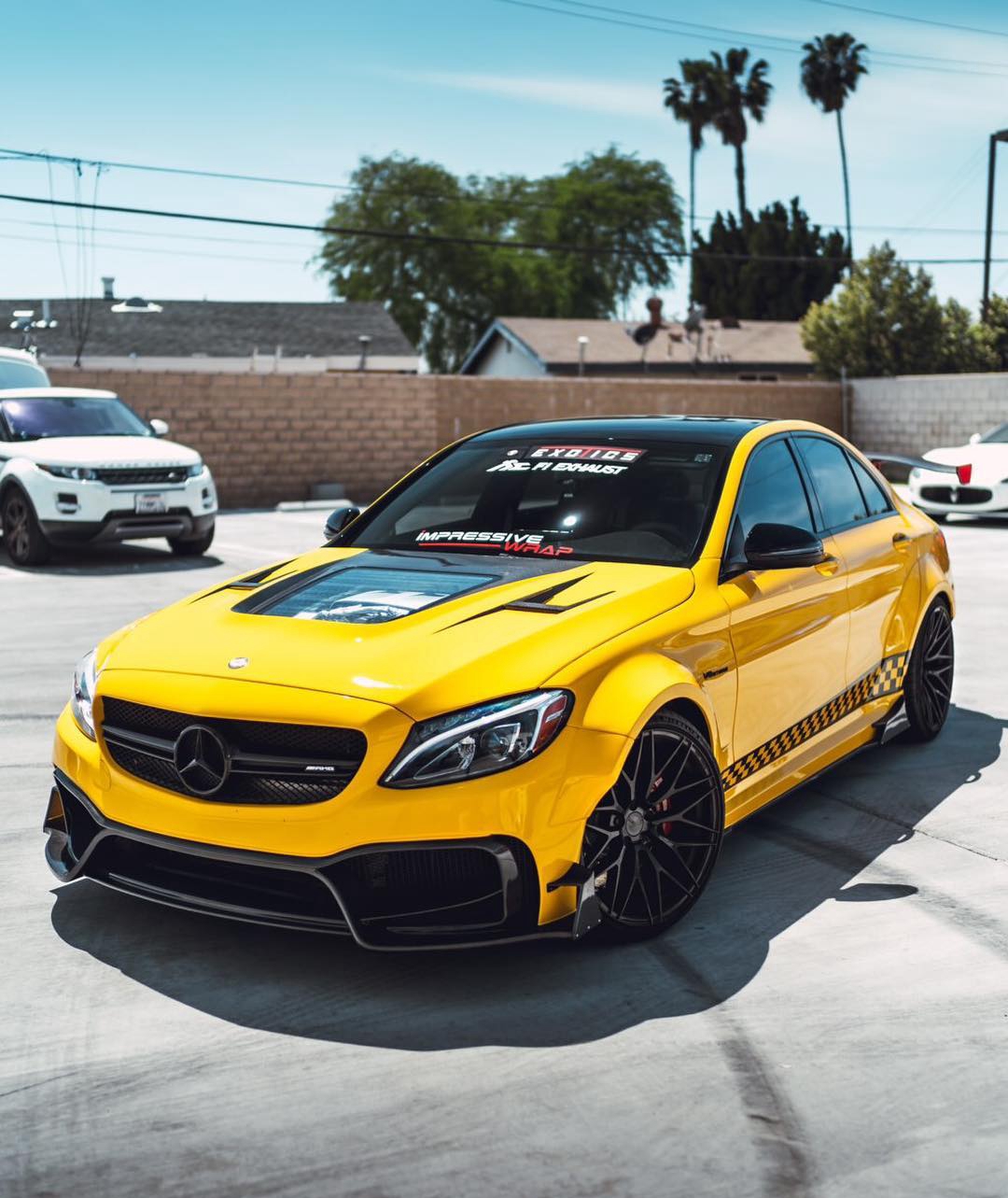 "出租车配色"的宽体奔驰amg c63 s!惊艳四方!