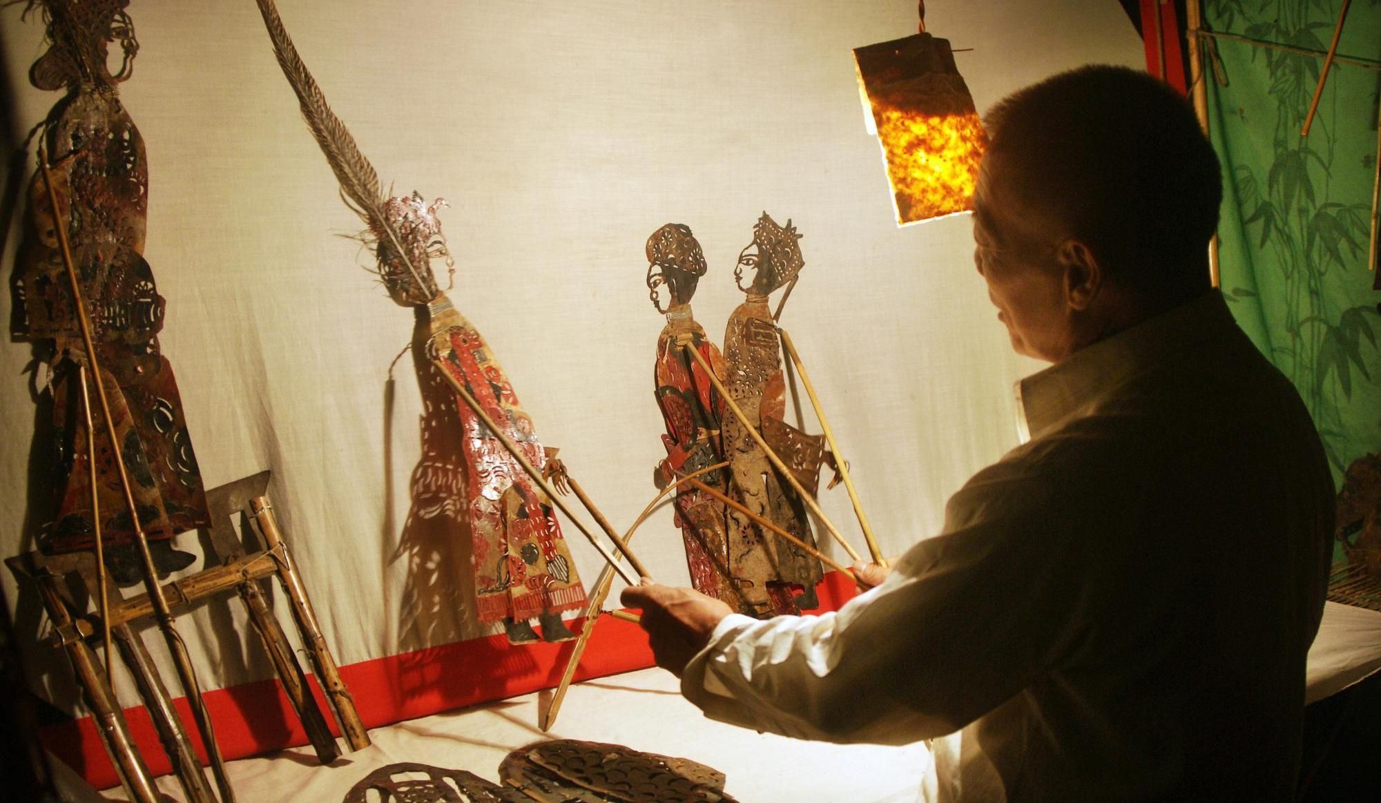 皮影戏艺人,湖北神农架.