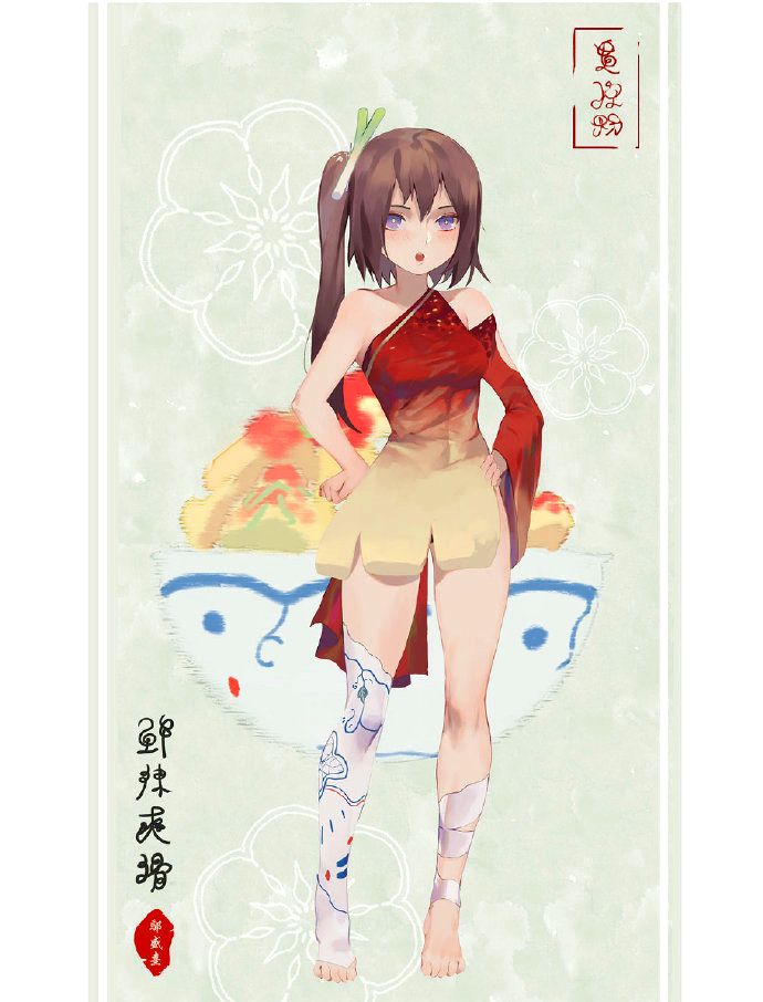 美图成都小吃拟人化甜水面是长发公主蛋烘糕变兔女郎