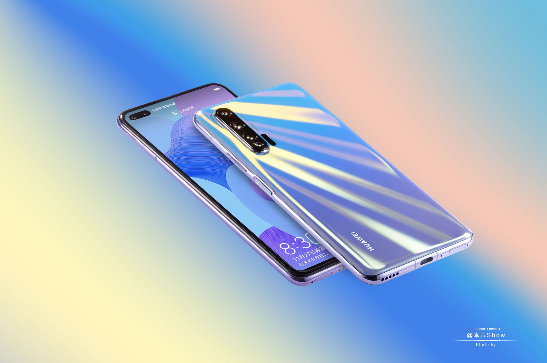 华为nova6手机图赏105前置超广角双摄双模5g自拍神器