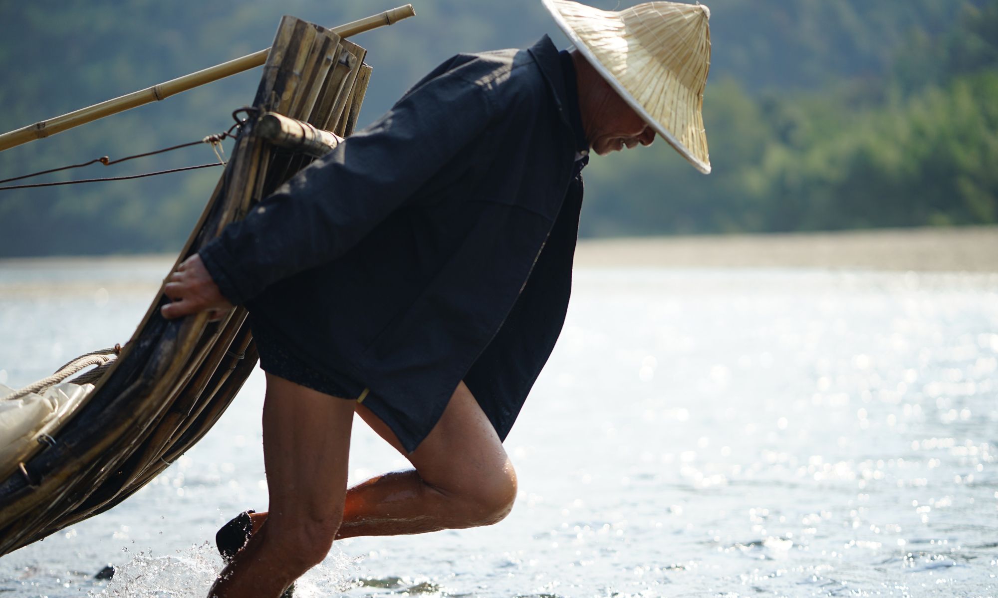 楠溪江船夫与安昌古镇船夫