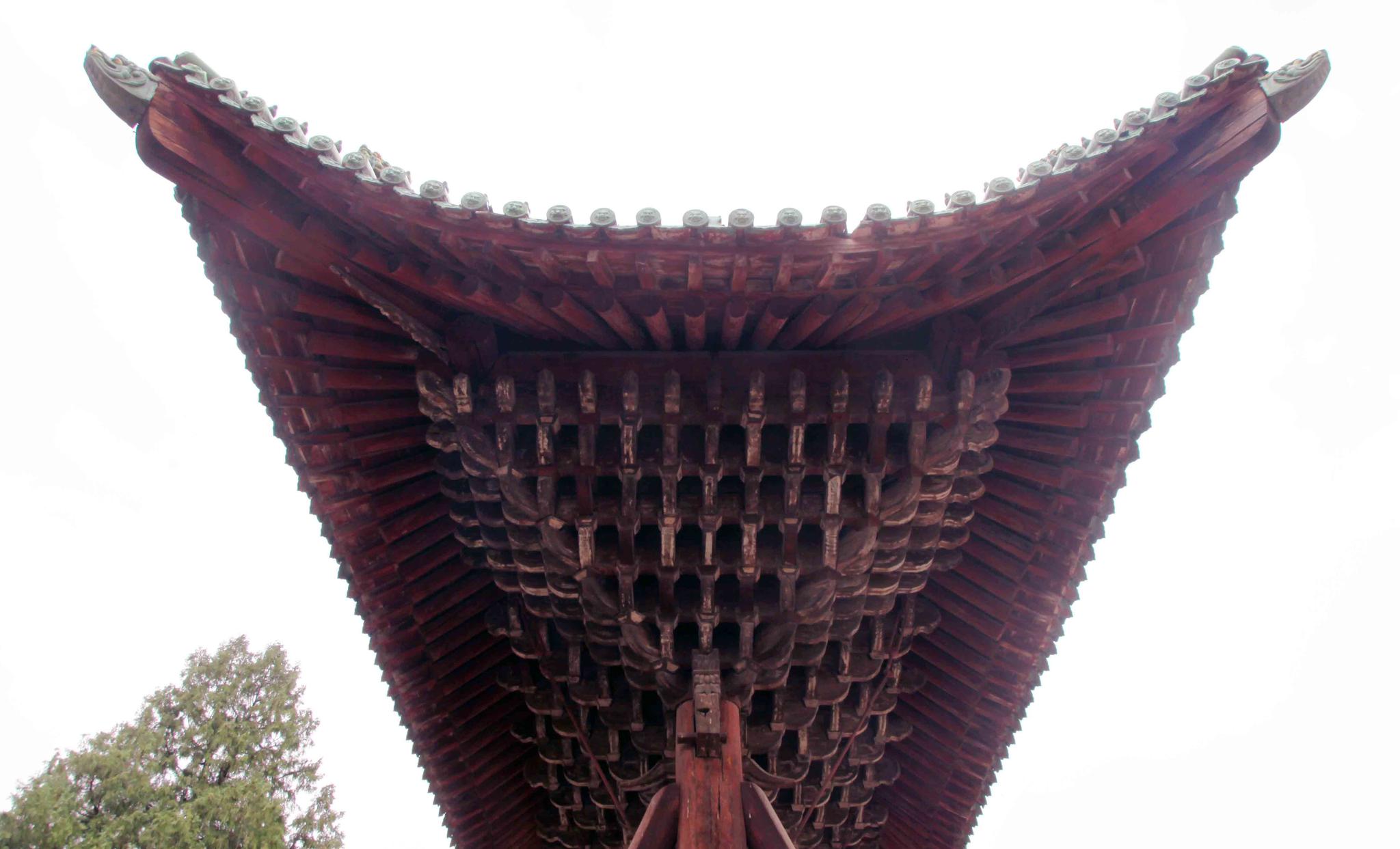 中国最美的斗拱古建筑木牌楼 经历八级地震无损坏 在山西尧帝陵前