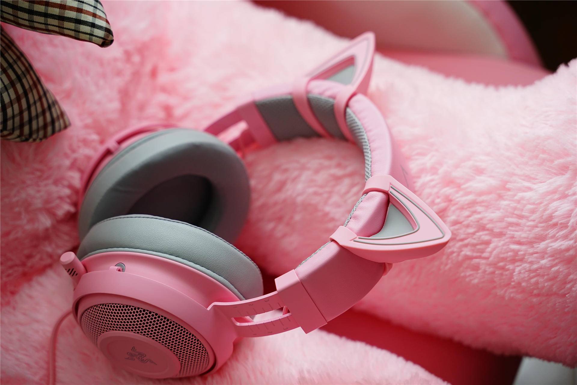 粉色治愈世界——雷蛇粉晶猫耳耳机-2019新款