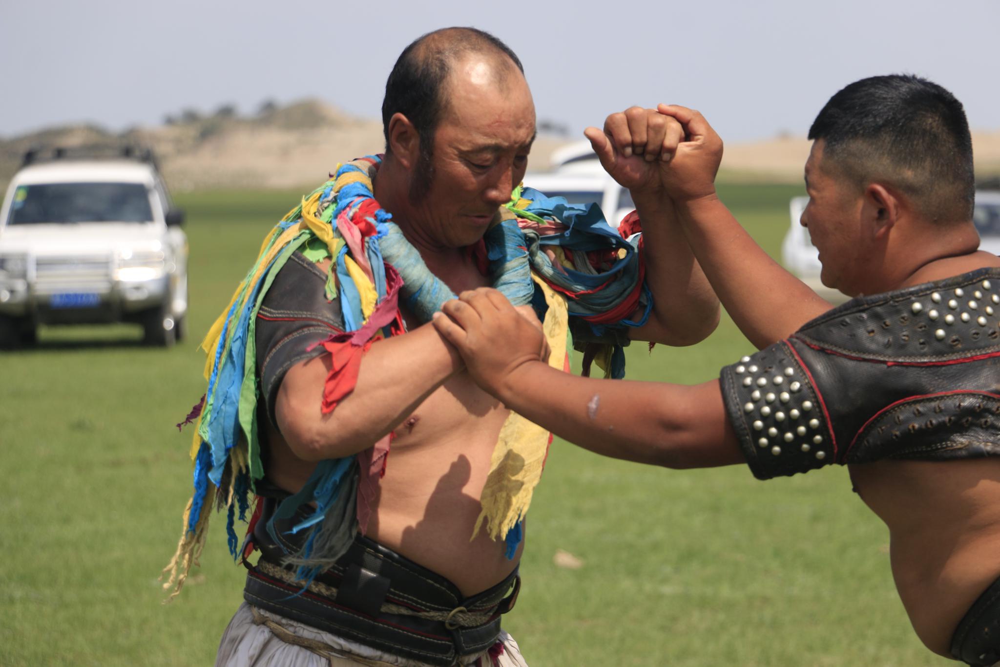 摄影纪实上都蓝旗草原那达慕摔跤