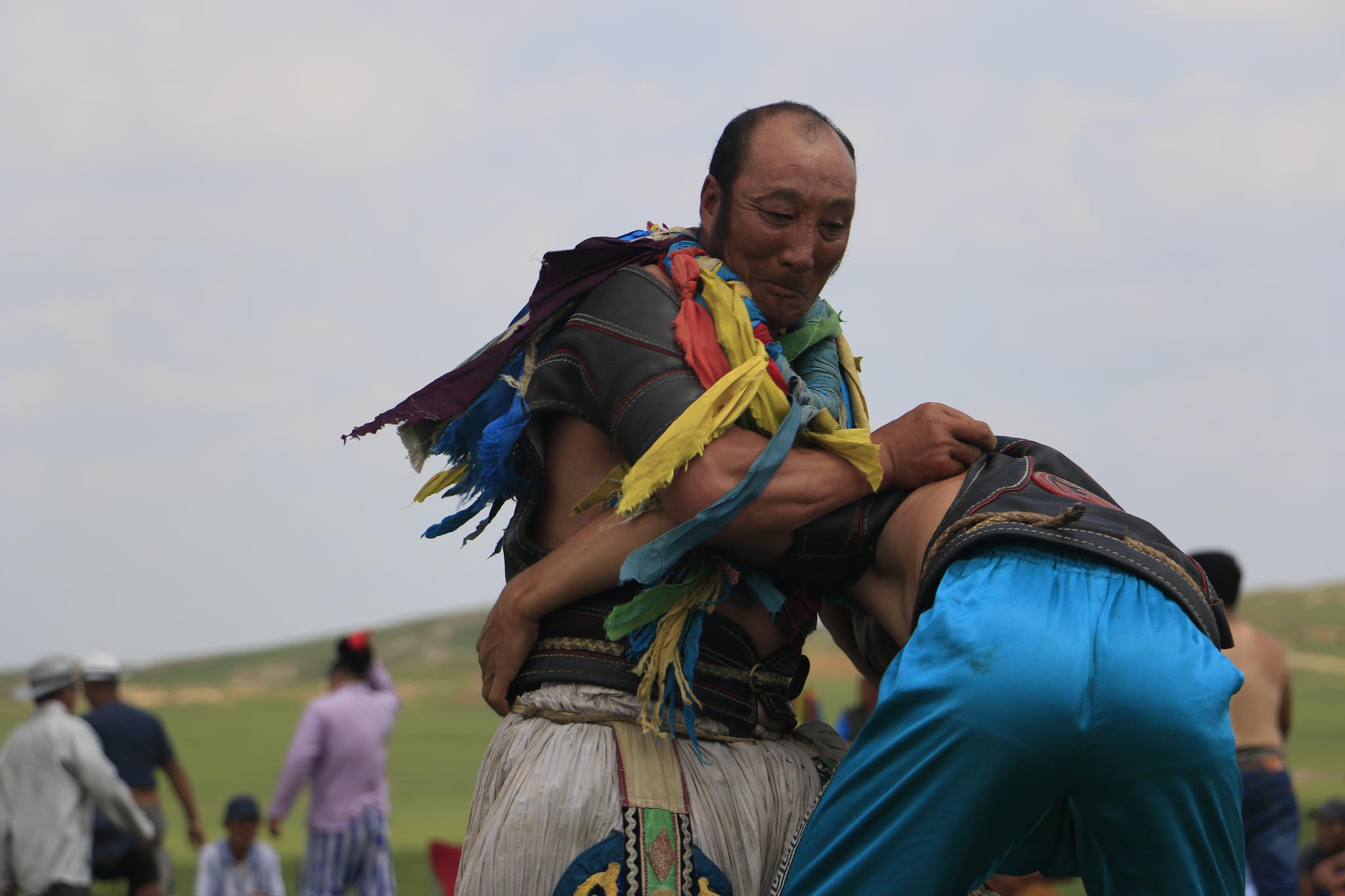 摄影纪实上都蓝旗草原那达慕摔跤