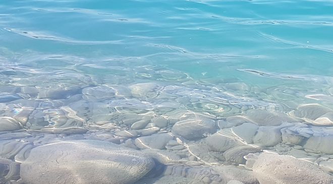 海水伴着白色的浪花,海水清澈见底,美到让人忘记了呼吸